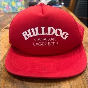 Bulldog Canadian Lager Beer trucker hat flat brim